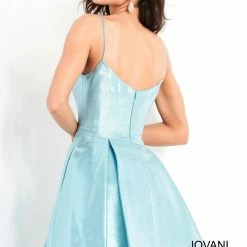 Jovani 03480 Short Fit & Flare Metallic Shimmer Cocktail Dress Formal Homecoming