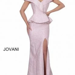 Jovani 03944 Off The Shoulder High Slit Evening Gown Mother Of The Bride Dress