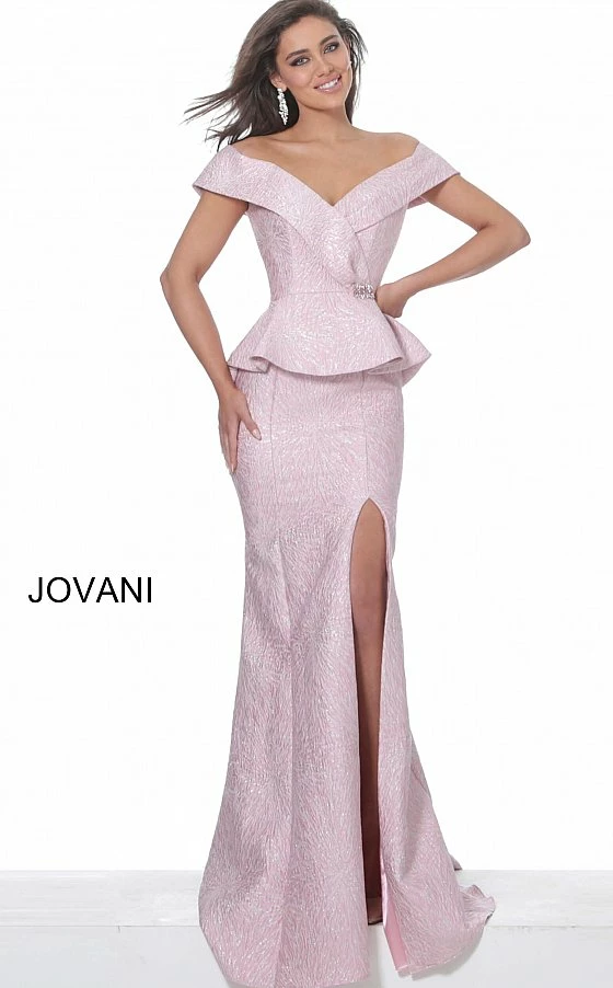 Jovani 03944 Off The Shoulder High Slit Evening Gown Mother Of The Bride Dress 3 Jovani 03944 Off The Shoulder High Slit Evening Gown Mother Of The Bride Dress