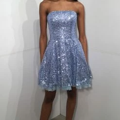 Jovani 04020 Short Sequin Fit & Flare Cocktail Dress Homecoming Strapless Ruffle Sequin Dresses 11 Jovani 04020 Short Sequin Fit & Flare Cocktail Dress Homecoming Strapless Ruffle Sequin Dresses