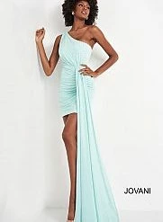 In Stock Jovani 04153 Size 4 Short One Shoulder Fitted Cocktail Dress Draped Sash Pageant Dress 12 In Stock Jovani 04153 Size 4 Short One Shoulder Fitted Cocktail Dress Draped Sash Pageant Dress