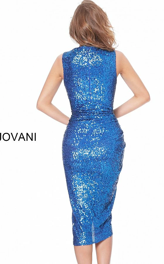 Jovani 04263 Sequin Knee Length Ruched Dress Formal Cocktail Plunging V Neck Sequin Dresses 4 Jovani 04263 Sequin Knee Length Ruched Dress Formal Cocktail Plunging V Neck Sequin Dresses