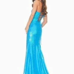 In Stock Ashley Lauren 11024 Size 2 Fully Sequin Prom Dress With Lace Up Back Pageant Gown