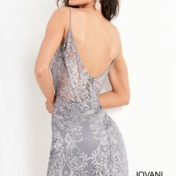 Sequin Dresses Jovani 04699 Short Fitted Sheer Corset V Neck Cocktail Dress Homecoming Glitter