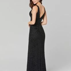 In Stock Primavera Couture 3425 Size 4 Yellow V Neck Prom Dress Evening Gown Beaded