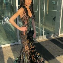 Jovani 05100 Long Fitted Sequin Mermaid Prom Dress Strapless Pageant Gown