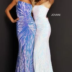 Jovani 05664 Long Sequin Prom Dress Pageant Gown One Shoulder Strap Sequin Dresses