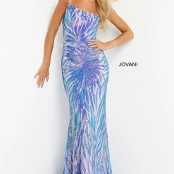 Jovani 05664 Long Sequin Prom Dress Pageant Gown One Shoulder Strap Sequin Dresses