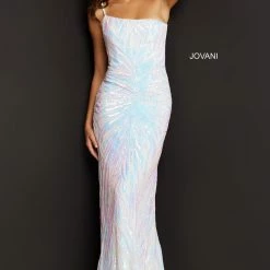 Jovani 05664 Long Sequin Prom Dress Pageant Gown One Shoulder Strap Sequin Dresses