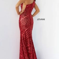 In Stock Jovani 06017 Size 0, 2, 4, 8, 10 Long Mermaid Prom Pageant Gown Sequin One Shoulder Formal Sheer Mermaid Dresses