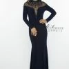 In Stock Milano Formals E2376 Size 6 Navy Long Sleeve Prom Dress Long Sleeve Dresses