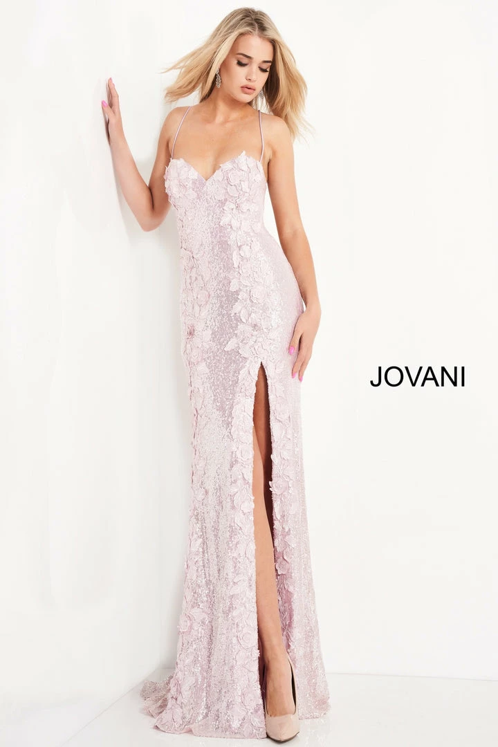 Jovani 06109 Long Sequin Floral Applique Formal Prom Dress Slit Backless Pageant 4 Jovani 06109 Long Sequin Floral Applique Formal Prom Dress Slit Backless Pageant