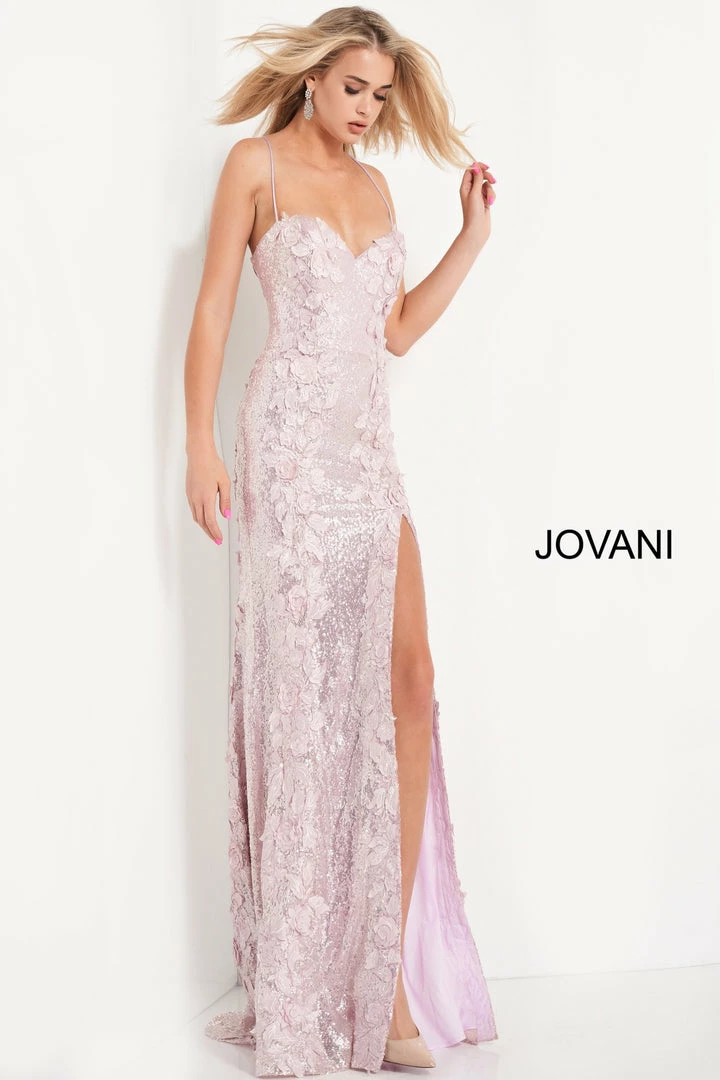 Jovani 06109 Long Sequin Floral Applique Formal Prom Dress Slit Backless Pageant 5 Jovani 06109 Long Sequin Floral Applique Formal Prom Dress Slit Backless Pageant