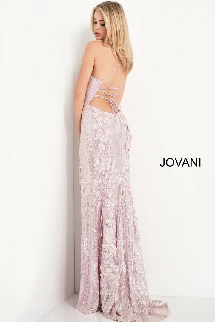 Jovani 06109 Long Sequin Floral Applique Formal Prom Dress Slit Backless Pageant 6 Jovani 06109 Long Sequin Floral Applique Formal Prom Dress Slit Backless Pageant
