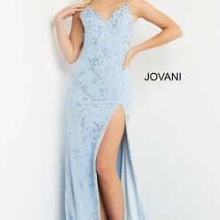 Jovani 06218 Backless Jersey Prom Dress Pageant Gown Sleeveless High Slit