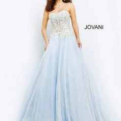 Jovani 06231 Strapless A Line Embellished Tulle Prom Dress Pageant Gown Evening Gown Ballgown Dresses