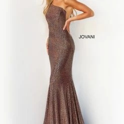 Mermaid Dresses Jovani 06333 Long Mermaid Prom Pageant Gown Formal Dress Shimmer One Shoulder