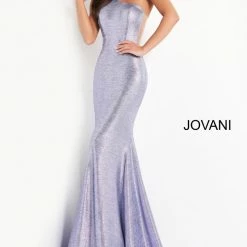 Jovani 06367 Long Metallic One Shoulder Mermaid Prom Dress Formal Pageant Mermaid Dresses