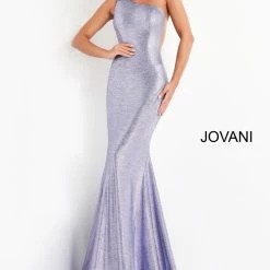 Jovani 06367 Long Metallic One Shoulder Mermaid Prom Dress Formal Pageant Mermaid Dresses
