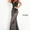 Jovani 06437 Long Fitted Metallic Lace Prom Dress Mermaid Off The Shoulder Pageant