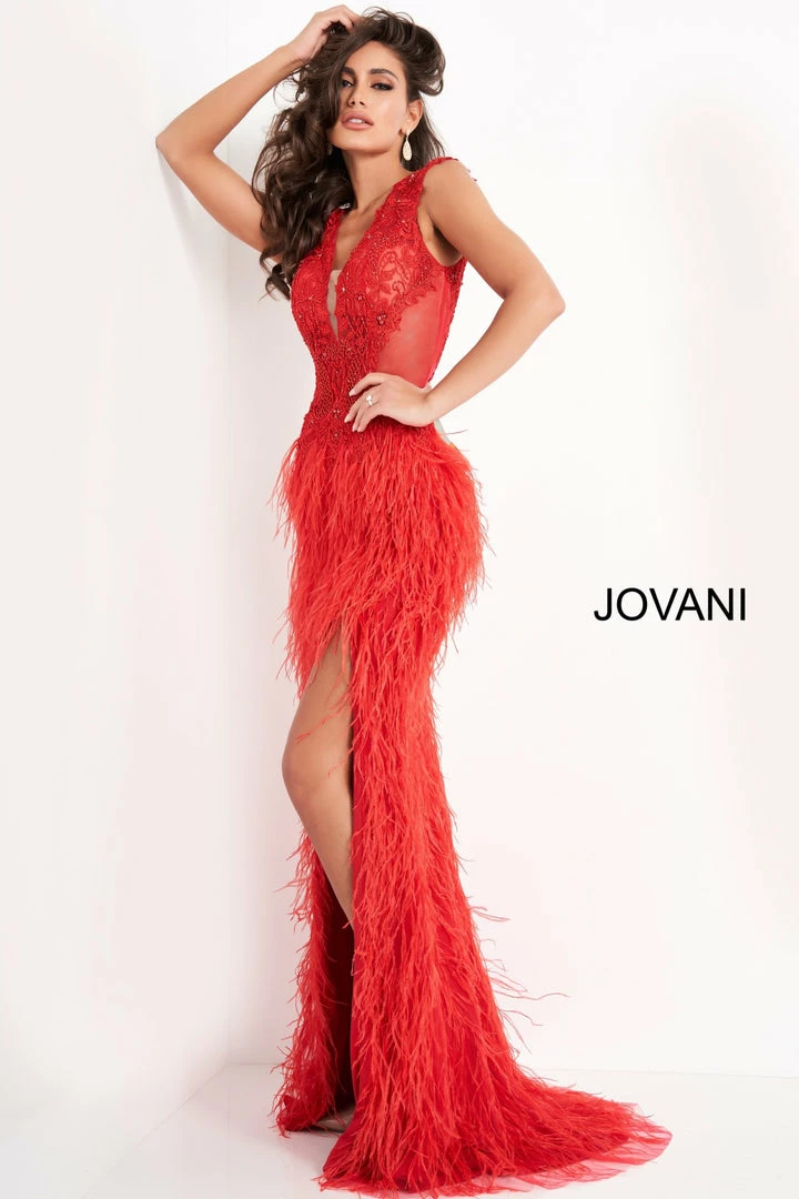 Jovani 06446 Backless Sheath Prom Dress Feather Prom Dress Evening Gown Long Sleeve Dresses 3 Jovani 06446 Backless Sheath Prom Dress Feather Prom Dress Evening Gown Long Sleeve Dresses