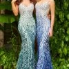 Jovani 06450 Long Backless Sequin Mermaid Prom Dress Formal Pageant Gown V Neck Mermaid Dresses