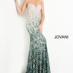 Backless Dresses Jovani 06459 Long Sequin Mermaid Dress Backless Corset Prom Pageant Ombre