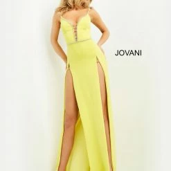 Backless Dresses Jovani 06557 Double Slit Long Prom Dress Sexy Backless Corset Evening Gown