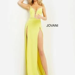 Backless Dresses Jovani 06557 Double Slit Long Prom Dress Sexy Backless Corset Evening Gown