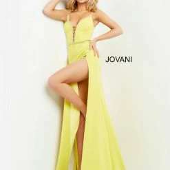 Backless Dresses Jovani 06557 Double Slit Long Prom Dress Sexy Backless Corset Evening Gown
