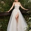 Corset Dresses Jovani Bridal 06610 A Line Maxi Slit Sheer Beaded Corset Wedding Dress Ballgown