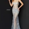 Jovani 06665 Long Straight Prom Pageant Gown Sheer Embellished Dress Formal