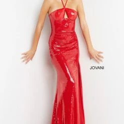Jovani 07216 Long Straight Prom Pageant Gown Halter Dress