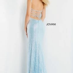 Jovani 07407 Sequin Prom Dress Sweetheart Neckline Tie Back High Slit Sequin Dresses 7 Jovani 07407 Sequin Prom Dress Sweetheart Neckline Tie Back High Slit Sequin Dresses