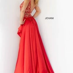 Jovani 07415 Long Maxi Slit Prom Pageant Gown Formal Dress V Neck Ballgown Dresses