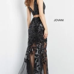 Sequin Dresses Jovani 07501 Long Two Piece Prom Pageant Gown