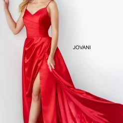 Jovani 07800 Long Prom Dress Pageant Gown Wrap Style V Neckline Ruching Slit