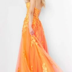 Jovani 07901 Long Ballgown Prom Pageant Gown Sheer Floral A Line Dress