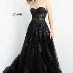 Jovani 07901 Long Ballgown Prom Pageant Gown Sheer Floral A Line Dress