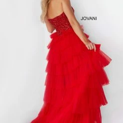 Jovani 08100 High Low Prom Dress Pageant Gown Strapless Sweetheart Neckline Ruffles 9 Jovani 08100 High Low Prom Dress Pageant Gown Strapless Sweetheart Neckline Ruffles