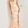 Corset Dresses Jovani 08255 Long Straight Prom Pageant Gown Floral Embellished Dress
