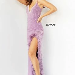 In Stock Jovani 08283 Light Blue Prom Dress Feather Trimmed Side Slit V Neckline Backless Beaded Size 4 18 In Stock Jovani 08283 Light Blue Prom Dress Feather Trimmed Side Slit V Neckline Backless Beaded Size 4