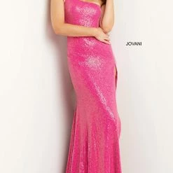 Jovani 09105 Long Straight Prom Pageant Gown One Shoulder Sequin Formal Dress
