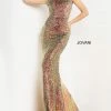 Jovani 08472 Long Straight Prom Pageant Gown Sequin Formal Dress Backless Backless Dresses