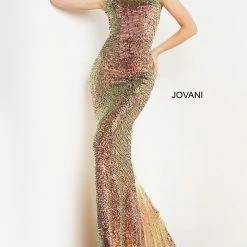 Jovani 08472 Long Straight Prom Pageant Gown Sequin Formal Dress Backless Backless Dresses