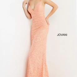 Jovani 08489 Long Straight Prom Pageant Gown Formal Dress Shimmer Corset Back Corset Dresses