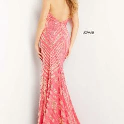 Jovani 08553 Halter Neckline Prom Dress Pageant Gown Iridescent Sequins Overskirt Slit