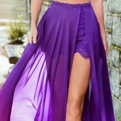 In Stock Backless Dresses Ellie Wilde EW118109 Size 2 Short Two Piece Lace Romper Overskirt Formal Dress