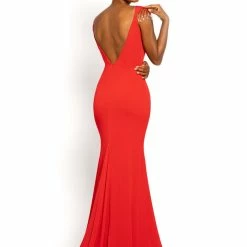 Discontinued Johnathan Kayne 2275 Plunging Neckline Fringe Cap Sleeve Evening Gown Prom Dress Fringe & Tassels