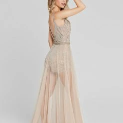 Sequin Dresses Primavera Couture 3443 Beaded Romper With Overskirt Prom Dress